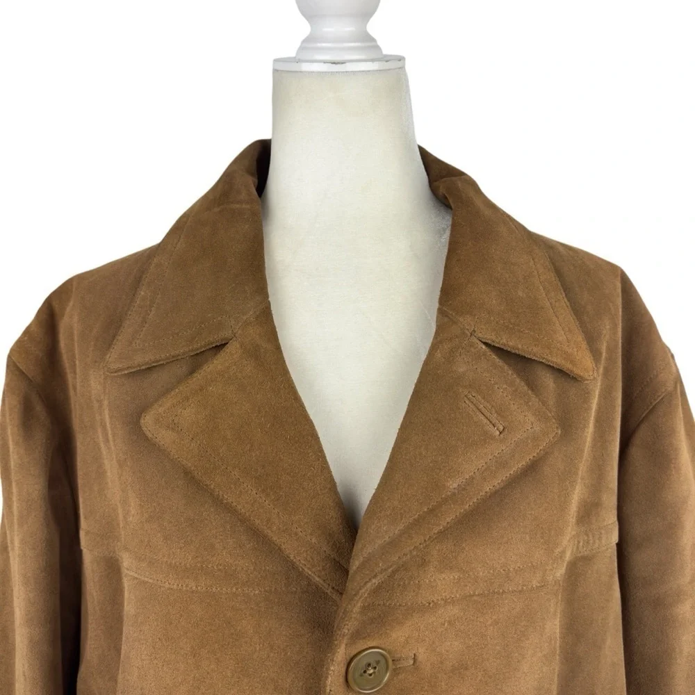 J Crew Vintage Heavy Duty Suede Leather Hunting Brown Jacket Thinsulate Large